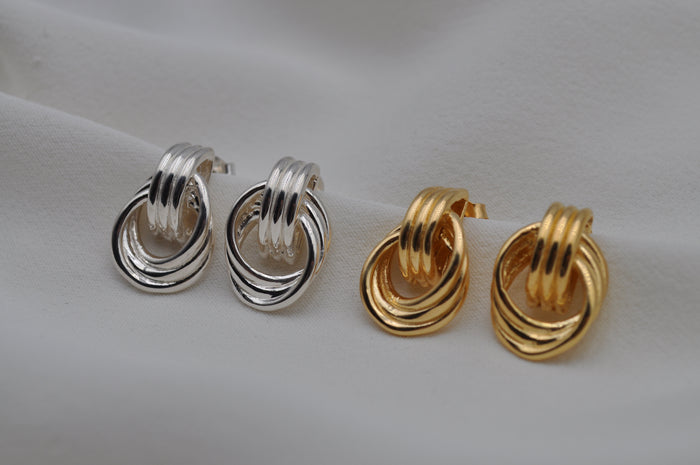 KNOTEN OHRRINGE | Sterling Silber / vergoldet