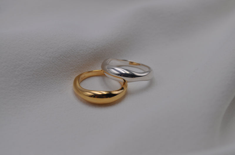 ORGANISCHER RING | Sterling Silber / vergoldet