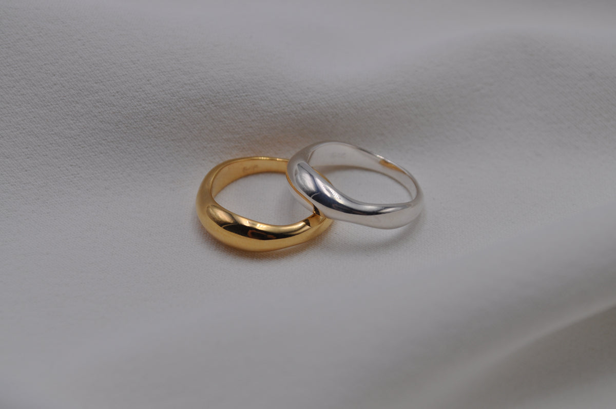 ORGANISCHER RING | Sterling Silber / vergoldet