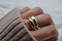 ORGANISCHER RING | Sterling Silber / vergoldet