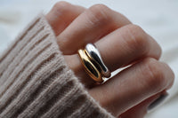 ORGANISCHER RING | Sterling Silber / vergoldet