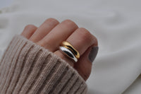 ORGANISCHER RING | Sterling Silber / vergoldet