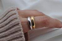 ORGANISCHER RING | Sterling Silber / vergoldet