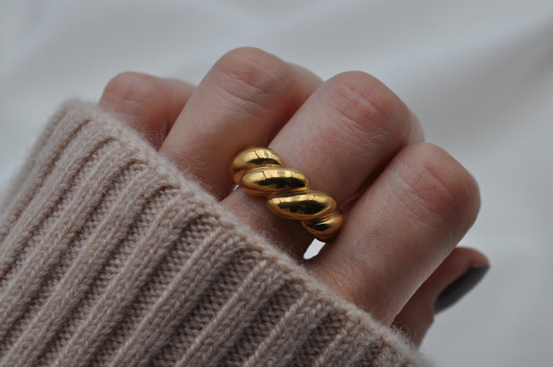 BUBBLE RING | Sterling Silber / vergoldet