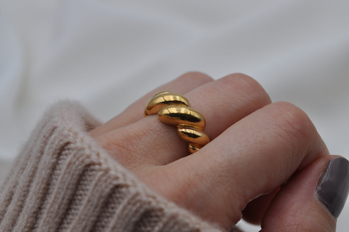 BUBBLE RING | Sterling Silber / vergoldet