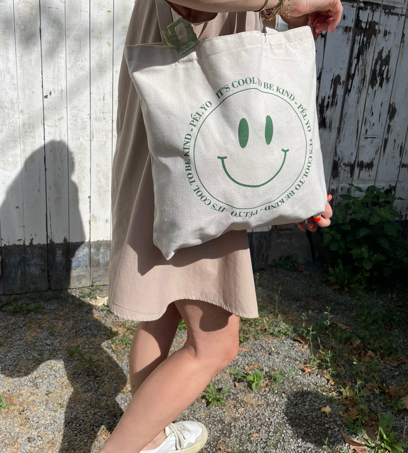 pél yo bag - smiley grün