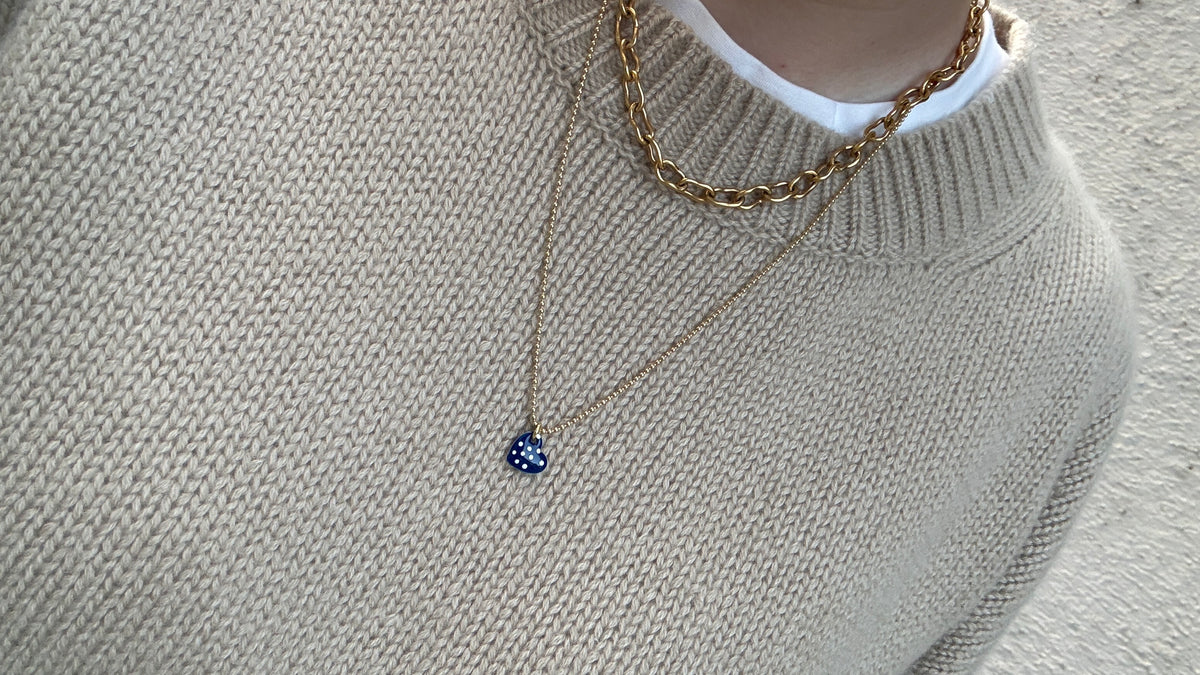 HERZ Anhänger Polka Dots / Stripes | Sterling Silber / vergoldet