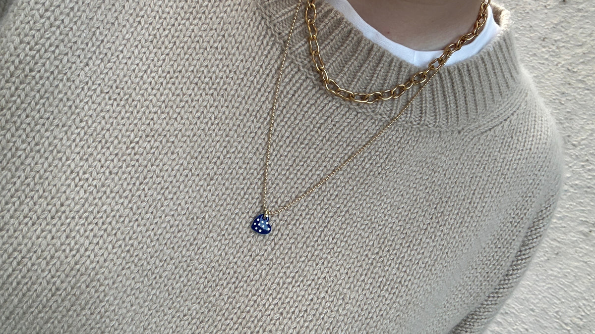 HERZ Anhänger Polka Dots / Stripes | Sterling Silber / vergoldet