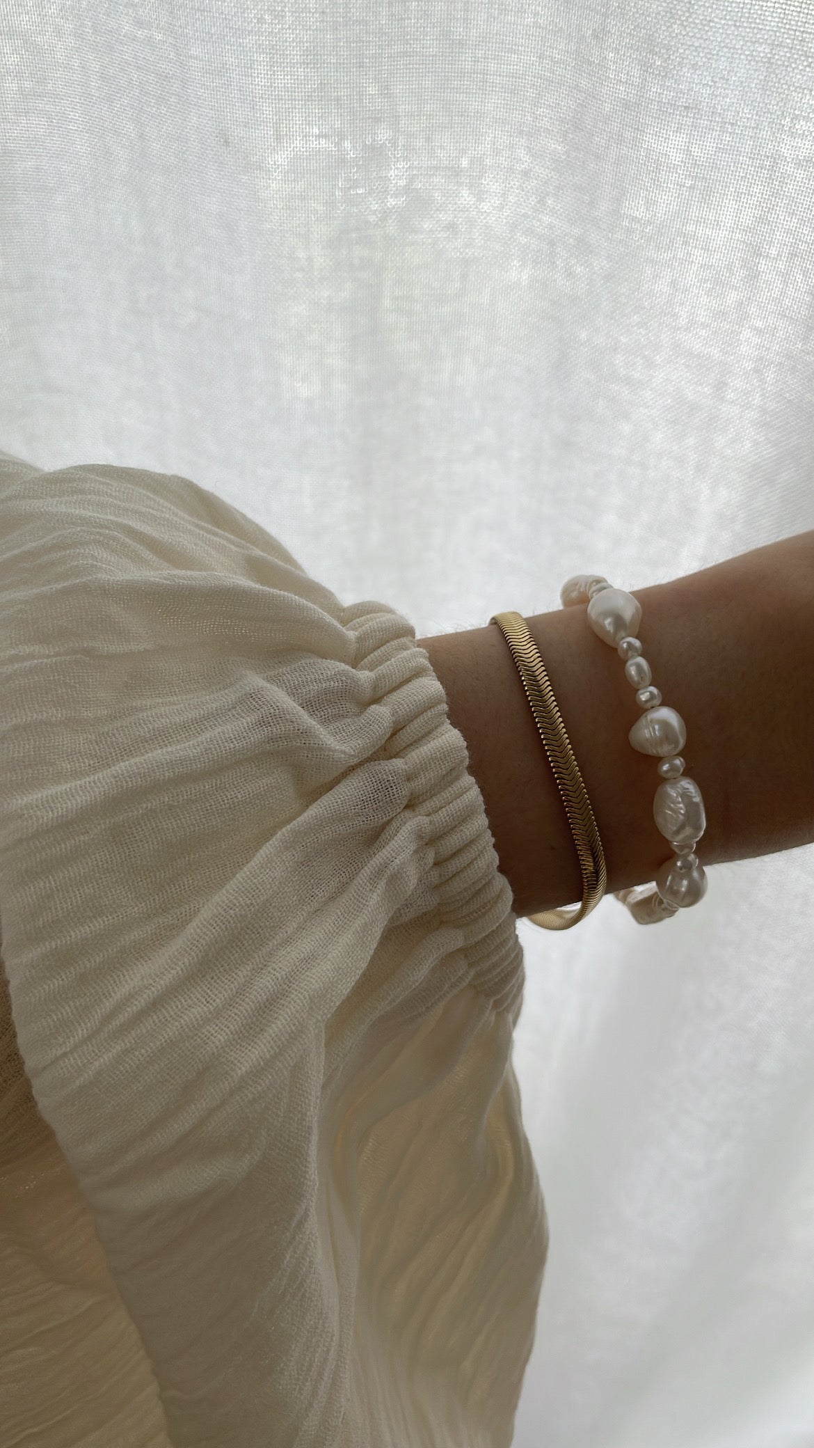 PEARL BRACELET BOLD | Sterling Silber / vergoldet