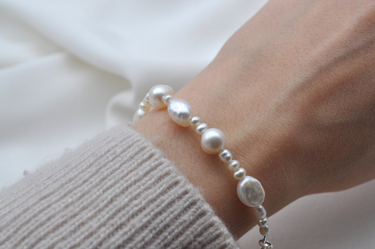 PEARL BRACELET BOLD | Sterling Silber / vergoldet