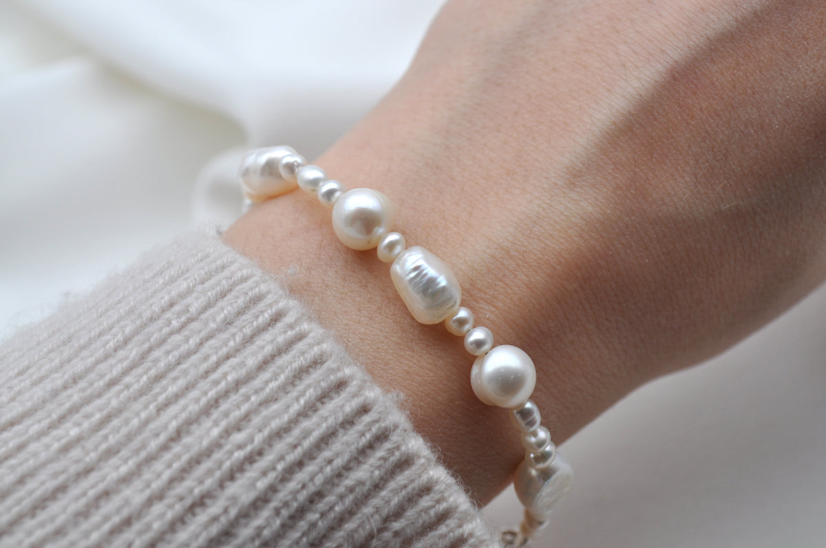 PEARL BRACELET BOLD | Sterling Silber / vergoldet