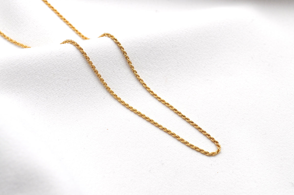 Kordelkette | Sterling Silber Gold plattiert