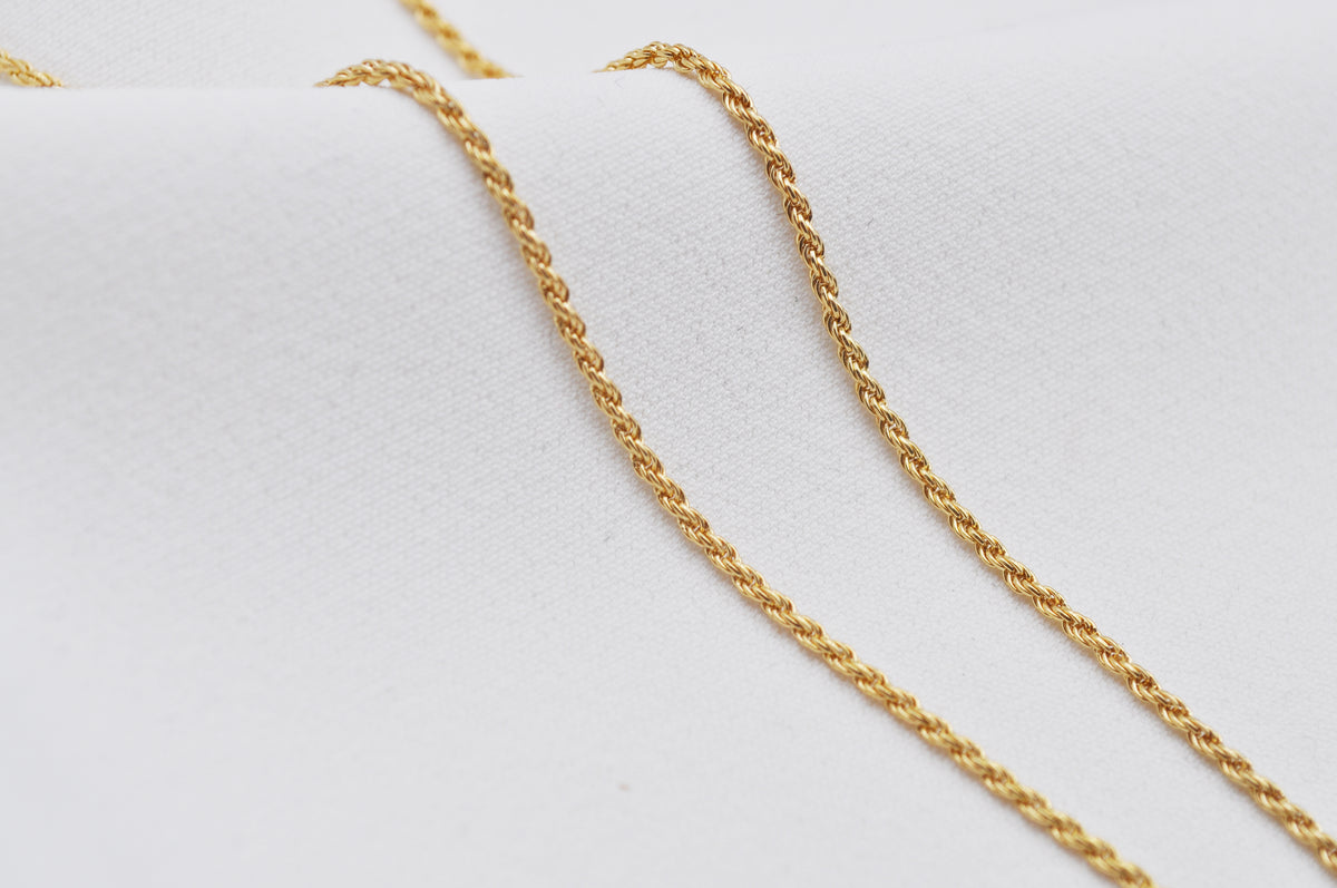 Kordelkette | Sterling Silber Gold plattiert