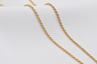 Kordelkette | Sterling Silber Gold plattiert