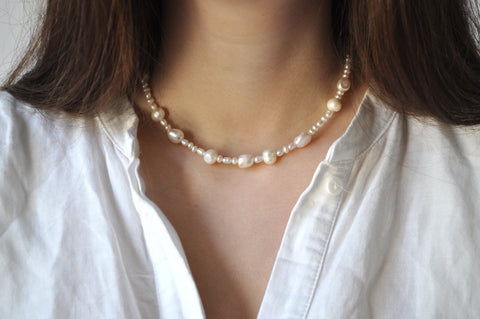 Large real hot sale pearl necklace