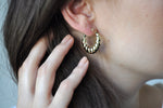 FLEUR CROISSANT CREOLEN LARGE | Sterling Silber vergoldet