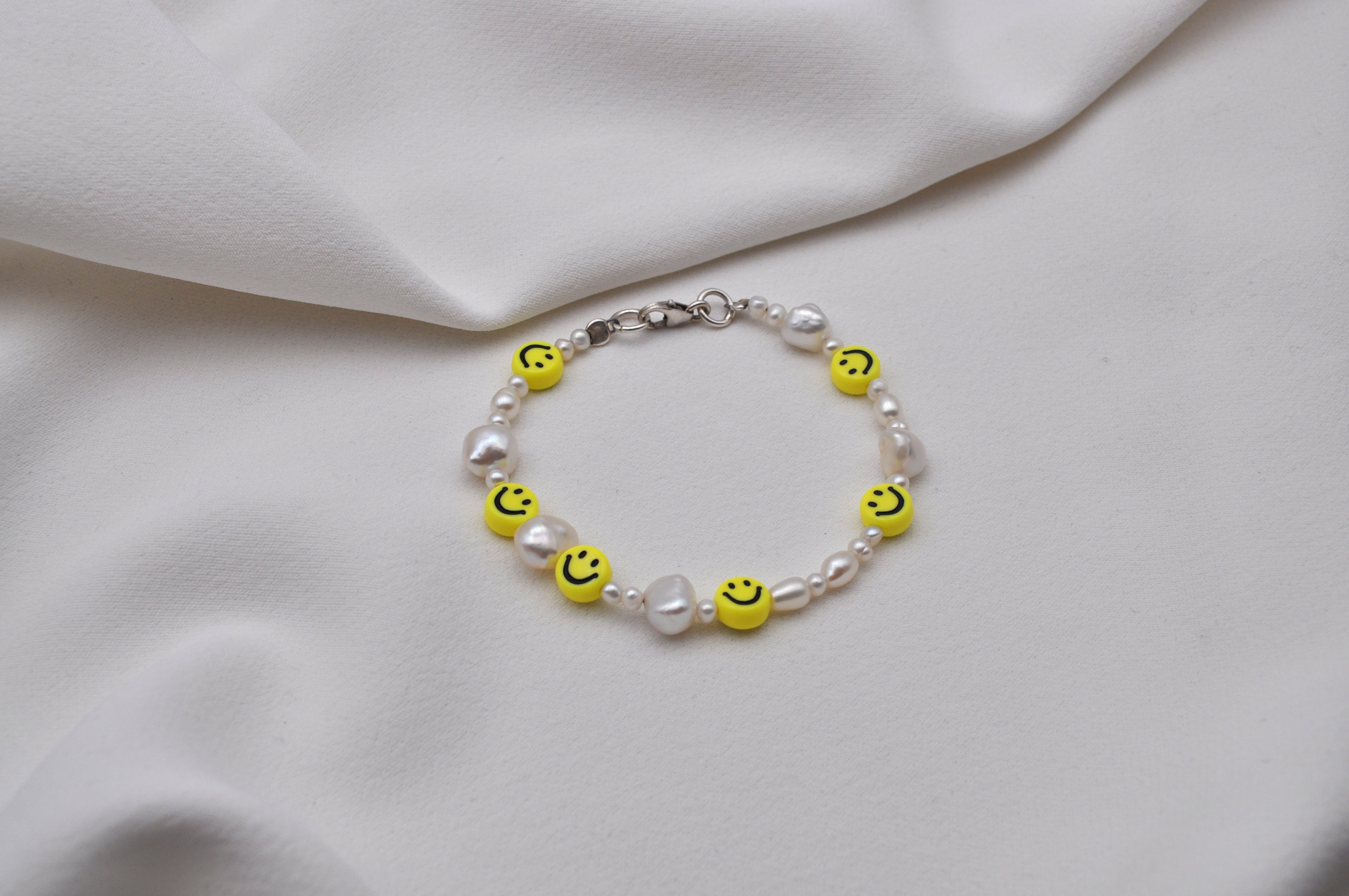 SMILEY PEARL BRACELET | Sterling Silber / vergoldet – pel yo