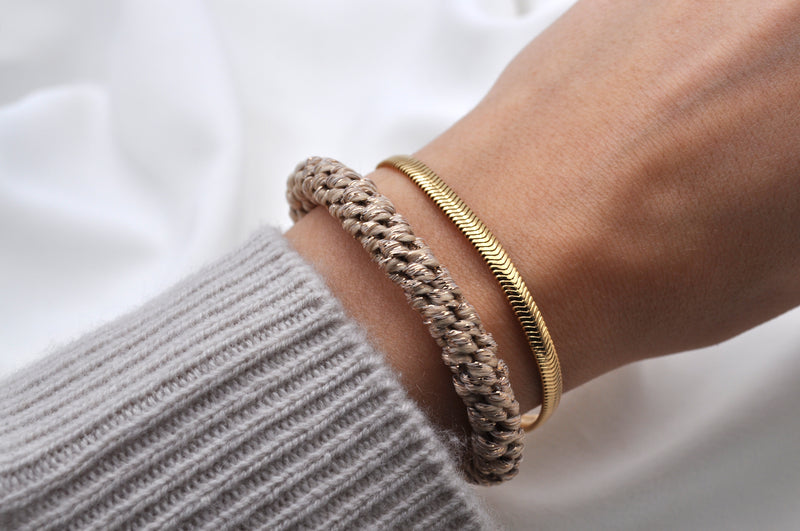 Kknekki Haargummi beige glitter