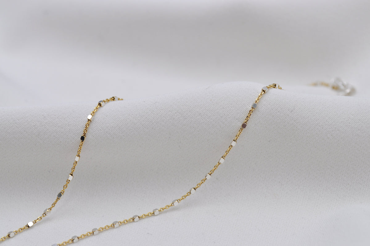 WÜRFEL KETTE | Sterling Silber 18 Karat vergoldet