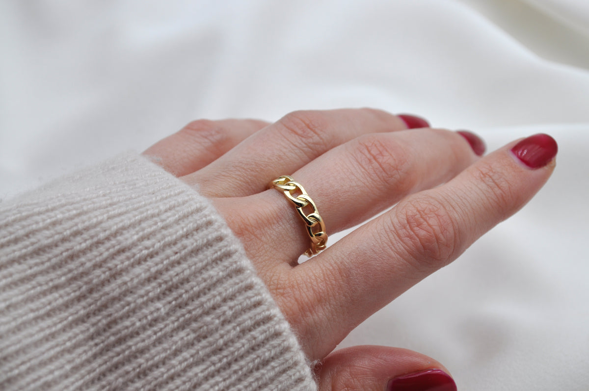 TANK RING | Sterling Silber vergoldet