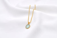 AQUA CHALZEDON KETTE | Sterling Silber vergoldet