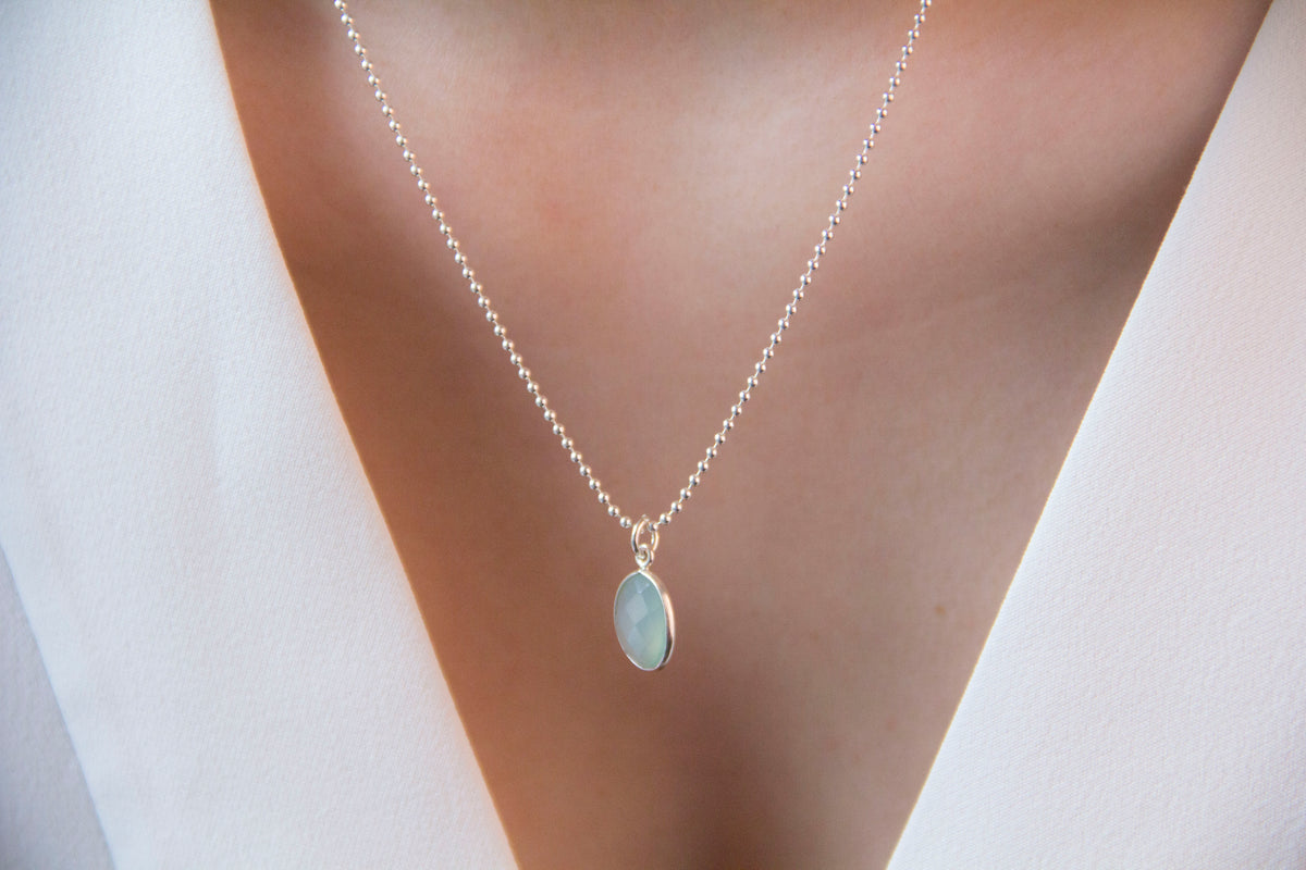 AQUA CHALZEDON KETTE | Sterling Silber