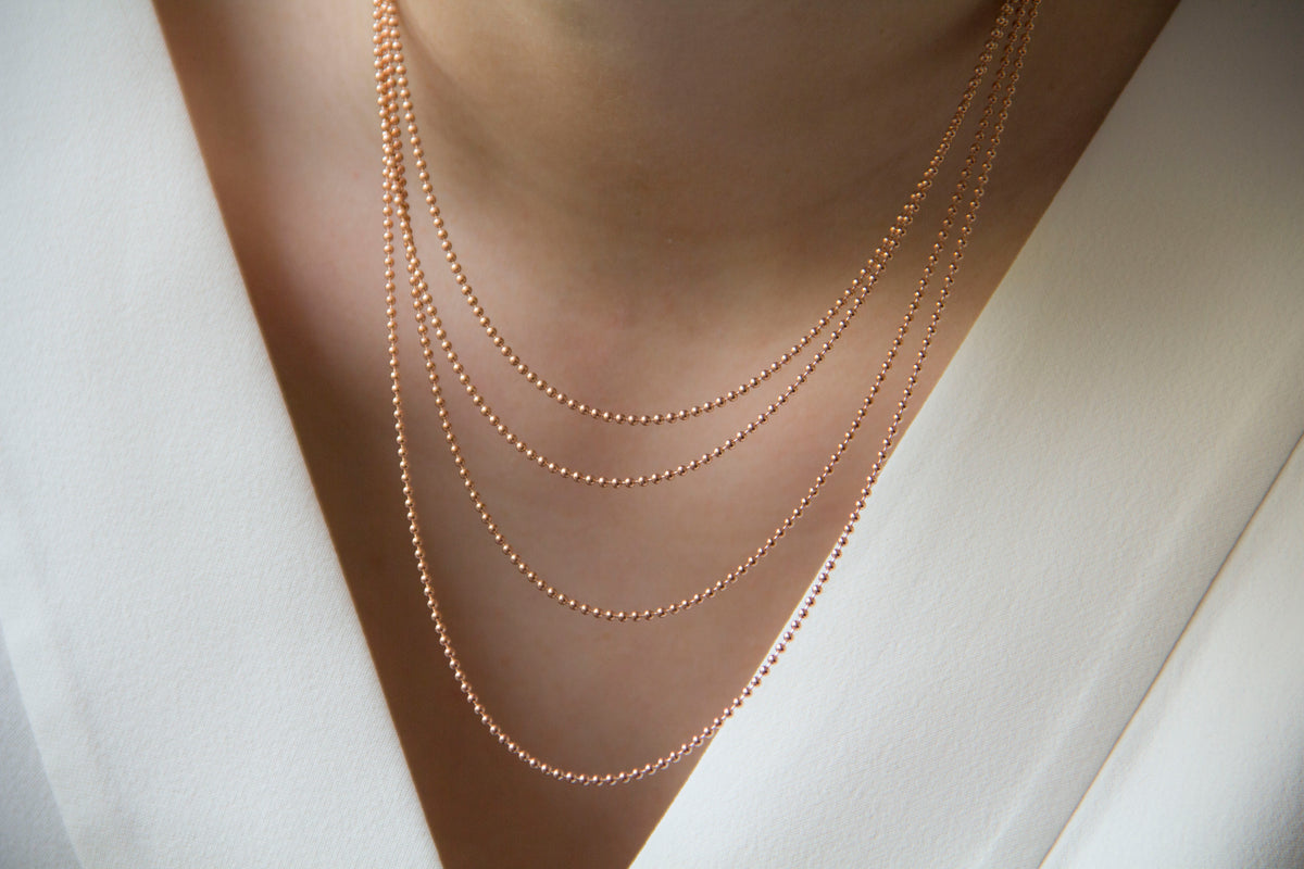 KUGELKETTE PUR | Sterling Silber rosévergoldet
